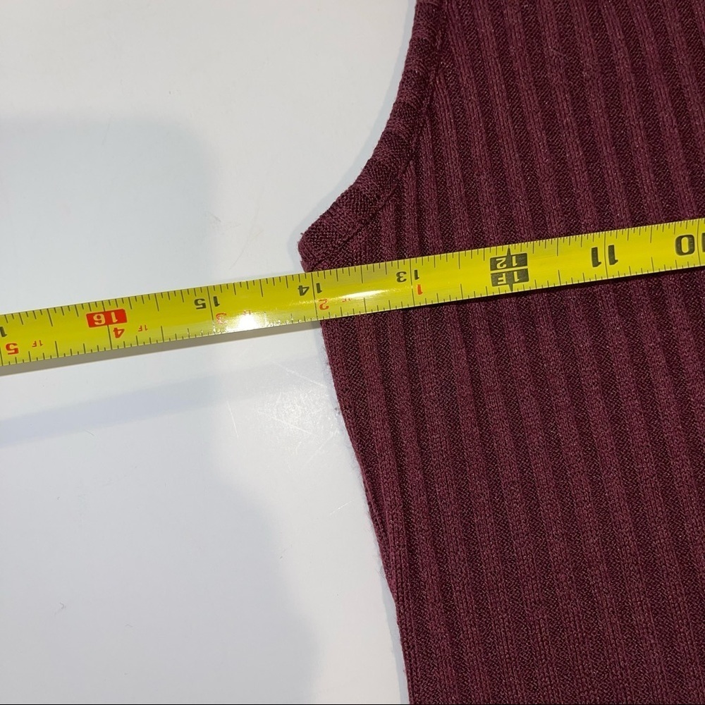 Nine West Ribbed Crewneck Midi Dress Sleeveless Plum Sz S - Picture 9 of 15